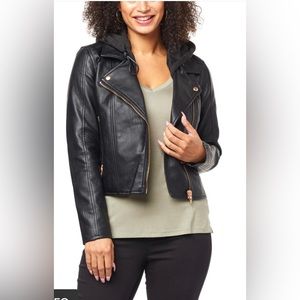 Blank NYC womens Vegan Leather Moto Jacket